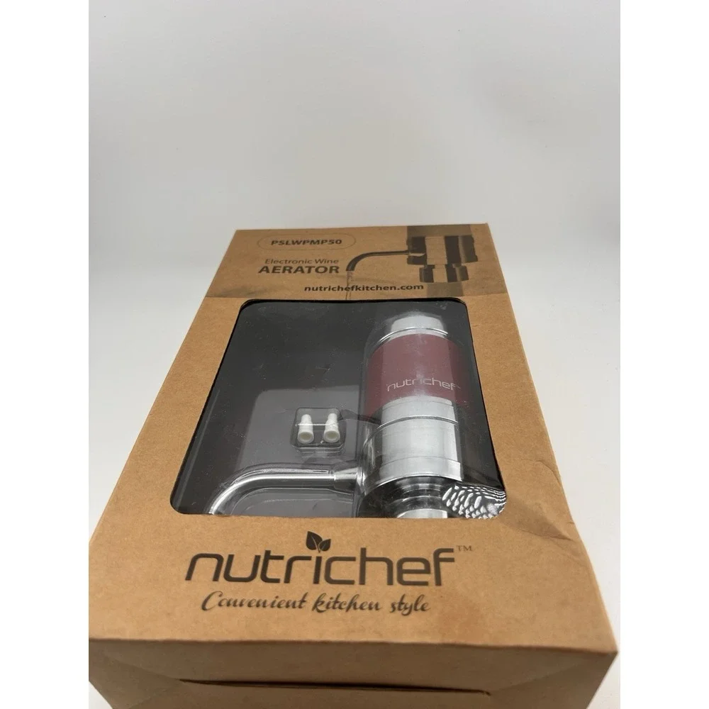 NutriChef Wine Dispenser Automatic Electric Wine Aerator Pourer Metal Dec. Spout